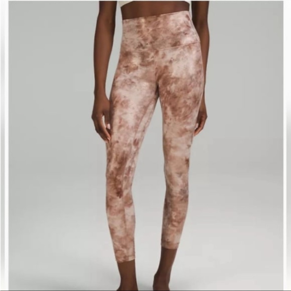NWT Lululemon HR Align Diamond Dye Misty Shell Cacao Diffuse Dot Foil Legging